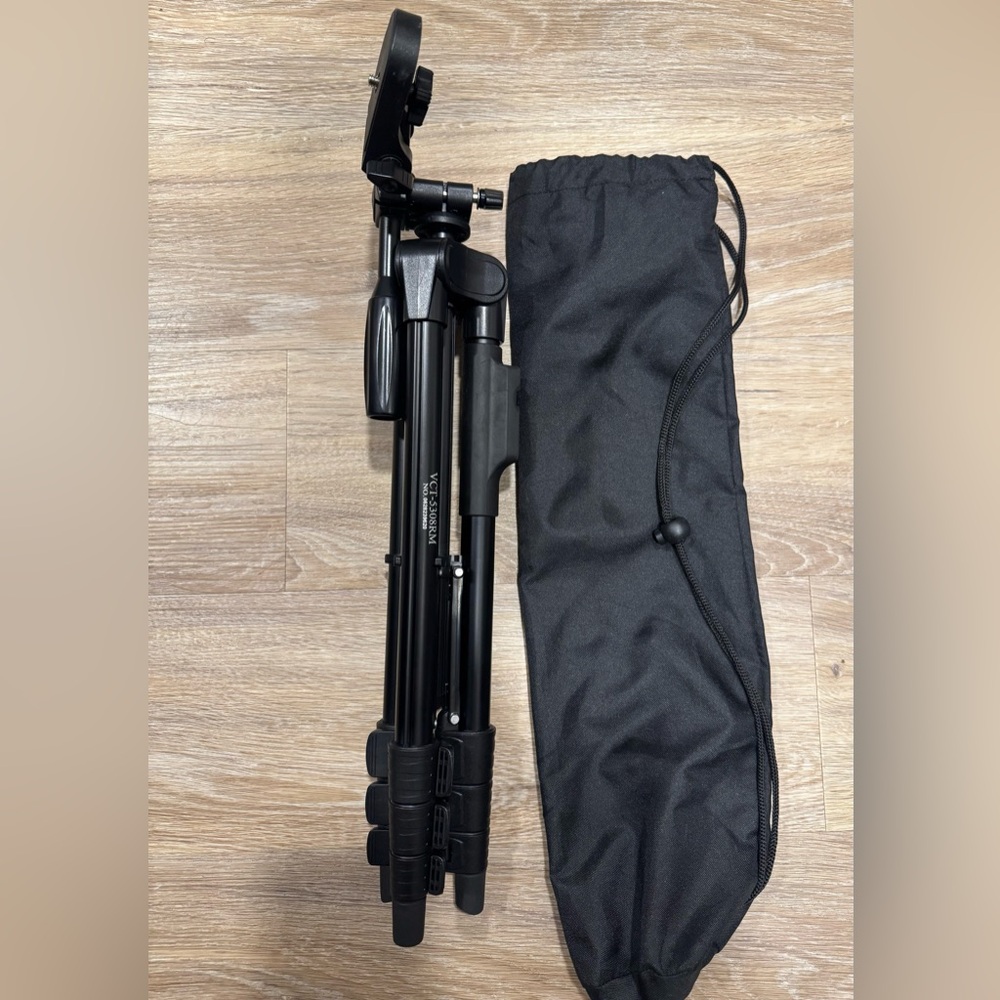 Black Camera Tripod with Carrying Case